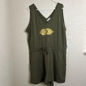 XL dark olive green Calvin Klein romper